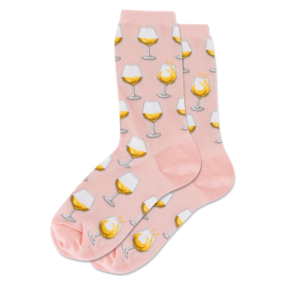 HotSox, Red, Novelty, Glass, Accessories, Women, Socks, Wine Glass, Blush, 417571